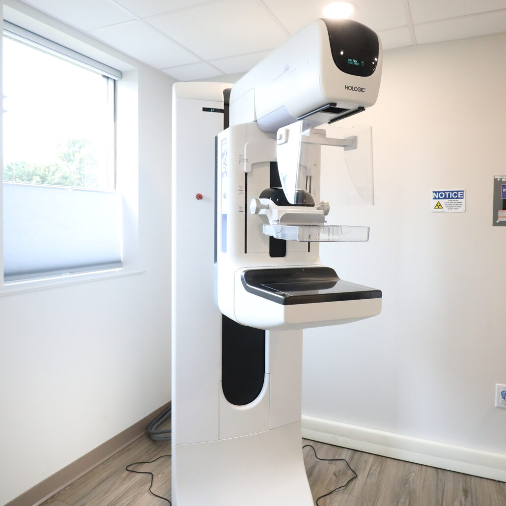 hologic 3D mammography system in a bright, private exam room for breast imaging and early detection screening